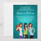 5x7 Tieners Teen Quinceanera Verjaardag Uitnodigin Kaart (Voorkant / Achterkant)