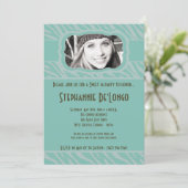 5x7 Tiff Zebra FOTO Sweet 16 Verjaardag Uitnodigin Kaart (Staand voorkant)