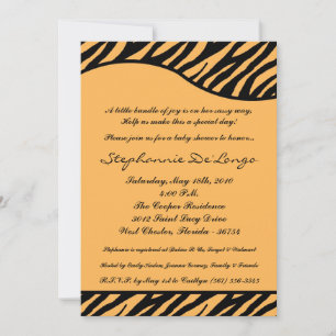 5x7 Tiger Animal Print Baby shower Uitnodiging