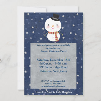 5x7 Top Hat Snowman Uitnodiging