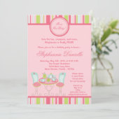 5x7 Trendy Chic Tea Party Birthday Part Invitation Kaart (Staand voorkant)