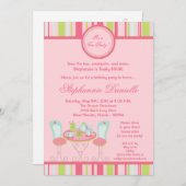 5x7 Trendy Chic Tea Party Birthday Part Invitation Kaart (Voorkant / Achterkant)