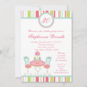 5x7 Trendy Chic Tea Party Birthday Part Invitation Kaart (Voorkant)