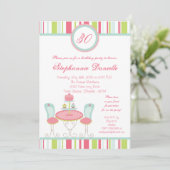 5x7 Trendy Chic Tea Party Birthday Part Invitation Kaart (Staand voorkant)
