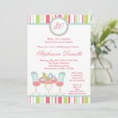 5x7 Trendy Chic Tea Party Birthday Part Invitation Kaart (Staand voorkant)