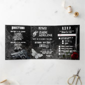 5x7 Trifold Huwelijksuitnodiging Haunting Adeline Drieluik Programma (Binnen)