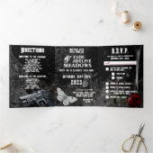 5x7 Trifold Huwelijksuitnodiging Haunting Adeline  Drieluik Programma (Binnen)