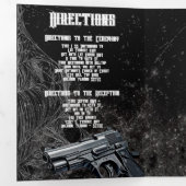 5x7 Trifold Huwelijksuitnodiging Haunting Adeline  Drieluik Programma (Binnenzijde eerst)