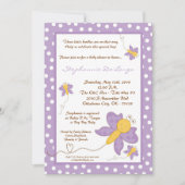 5x7 TRIPLET Purpl Butterfly Baby shower Innodiging Kaart (Voorkant)