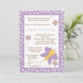 5x7 TRIPLET Purpl Butterfly Baby shower Innodiging Kaart (Staand voorkant)