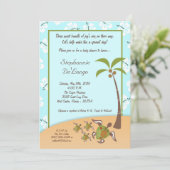 5x7 Tropical Turtle Mama TRIPLET Douche Uitnodigin Kaart (Staand voorkant)