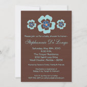 5x7 TropicalHawaiian Flower Baby shower Invitation Kaart (Voorkant)