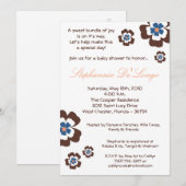 5x7 TropicalHawaiian Flower Baby shower Invitation Kaart (Voorkant / Achterkant)