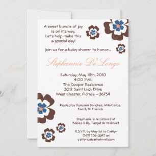 5x7 TropicalHawaiian Flower Baby shower Invitation Kaart