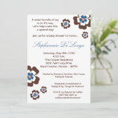 5x7 TropicalHawaiian Flower Baby shower Invitation Kaart (Staand voorkant)