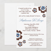 5x7 TropicalHawaiian Flower Baby shower Invitation Kaart (Voorkant / Achterkant)