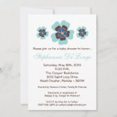 5x7 TropicalHawaiian Flower Baby shower Invitation Kaart (Voorkant)