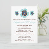 5x7 TropicalHawaiian Flower Baby shower Invitation Kaart (Staand voorkant)