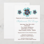 5x7 TropicalHawaiian Flower Baby shower Invitation Kaart (Voorkant / Achterkant)