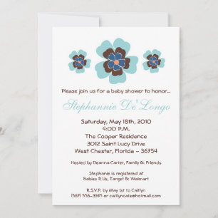 5x7 TropicalHawaiian Flower Baby shower Invitation Kaart