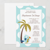 5x7 TropicalHawaiian Toucan Baby shower Invitation Kaart (Voorkant / Achterkant)