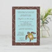 5x7 TropicalHawaiian Turtle Baby shower Invitation Kaart (Staand voorkant)