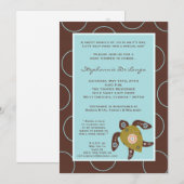 5x7 TropicalHawaiian Turtle Baby shower Invitation Kaart (Voorkant / Achterkant)