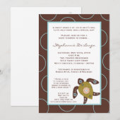 5x7 TropicalHawaiian Turtle Baby shower Invitation Kaart (Voorkant / Achterkant)