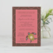 5x7 TropicalHawaiian Turtle Baby shower Invitation Kaart (Staand voorkant)