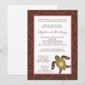 5x7 TropicalHawaiian Turtle Baby shower Invitation Kaart (Voorkant / Achterkant)
