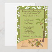 5x7 Tropische schildpad Mama TRIPLET Shower-uitnod Kaart (Voorkant / Achterkant)