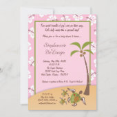 5x7 Tropische schildpad Mama TWINS Shower Invitati Kaart (Voorkant)