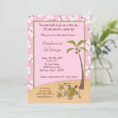 5x7 Tropische schildpad Mama TWINS Shower Invitati Kaart (Staand voorkant)