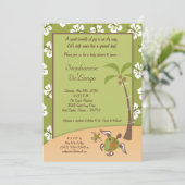 5x7 Tropische Turtle Mama Baby shower Invitation Kaart (Staand voorkant)