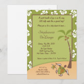 5x7 Tropische Turtle Mama Baby shower Invitation Kaart (Voorkant / Achterkant)