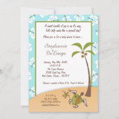 5x7 Tropische Turtle Mama Baby shower Invitation Kaart (Voorkant)