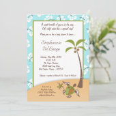 5x7 Tropische Turtle Mama Baby shower Invitation Kaart (Staand voorkant)