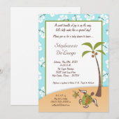5x7 Tropische Turtle Mama Baby shower Invitation Kaart (Voorkant / Achterkant)