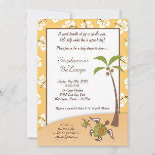 5x7 Tropische Turtle Mama Baby shower Invitation Kaart