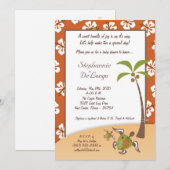 5x7 Tropische Turtle Mama Baby shower Invitation Kaart (Voorkant / Achterkant)