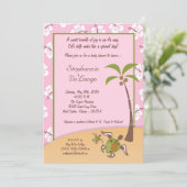 5x7 Tropische Turtle Mama Baby shower Invitation Kaart (Staand voorkant)