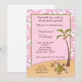 5x7 Tropische Turtle Mama Baby shower Invitation Kaart (Voorkant / Achterkant)