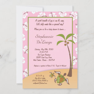 5x7 Tropische Turtle Mama Baby shower Invitation Kaart