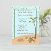 5x7 Tropische Turtle Mama Baby shower Invitation Kaart (Staand voorkant)