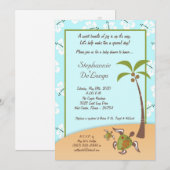 5x7 Tropische Turtle Mama Baby shower Invitation Kaart (Voorkant / Achterkant)