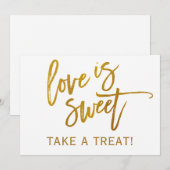 5X7 Trouw Candy Bar / Buffet Bord | Goud Folie Kaart (Voorkant / Achterkant)