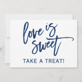 5X7 Trouw Candy Bar / Buffet Bord | Marineblauw (Voorkant)
