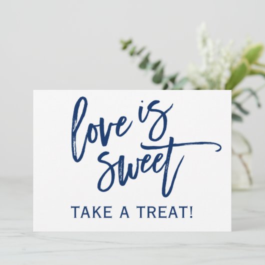 5X7 Trouw Candy Bar / Buffet Bord | Marineblauw (Staand voorkant)