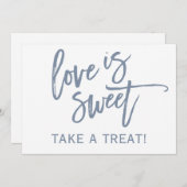 5X7 Trouw Candy Bar / Buffet Bord | Stofblauw Kaart (Voorkant / Achterkant)