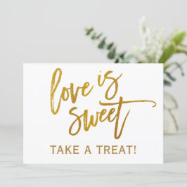 5X7 Trouwdag Candy Bar / Buffet Bord | Goud Folie Kaart